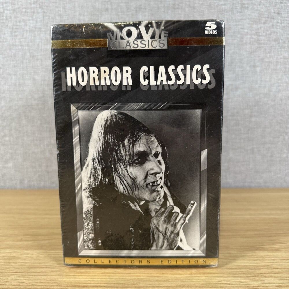 Horror Movie Classics 5 VHS Set Karloff Barrymore Lon Chaney Collectors Edition